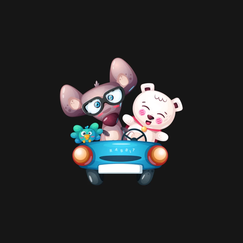 Animaux joyeux en voiture Femme T-Shirt