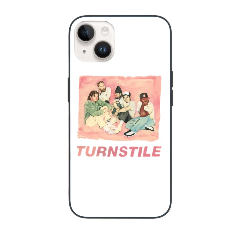 Watercolor Portrait of Hip Hop Group "Turnstile" iPhone Case