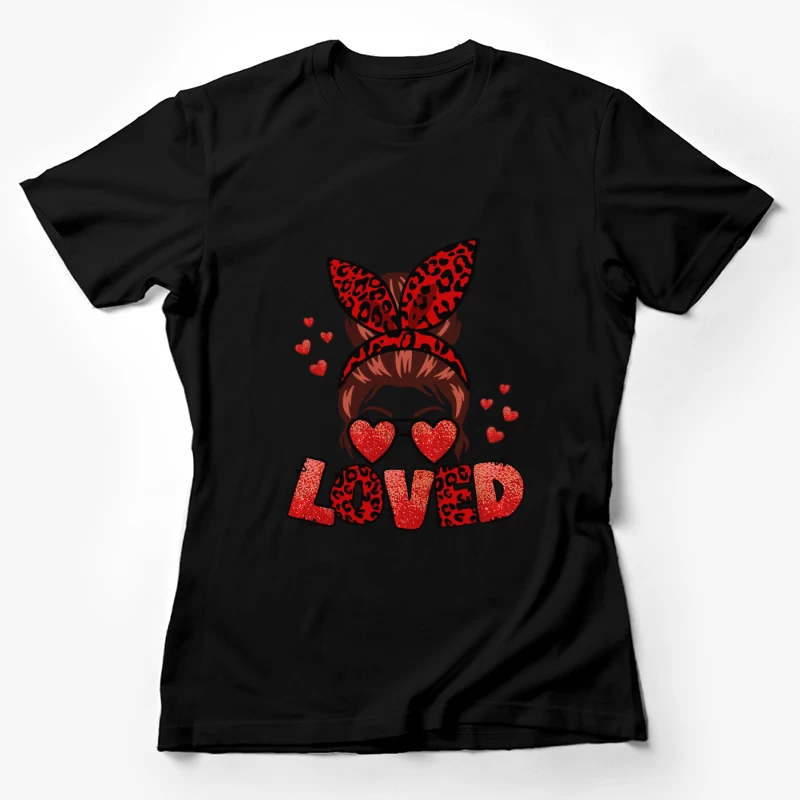 Glitzer Herzdesign Damen T-Shirt