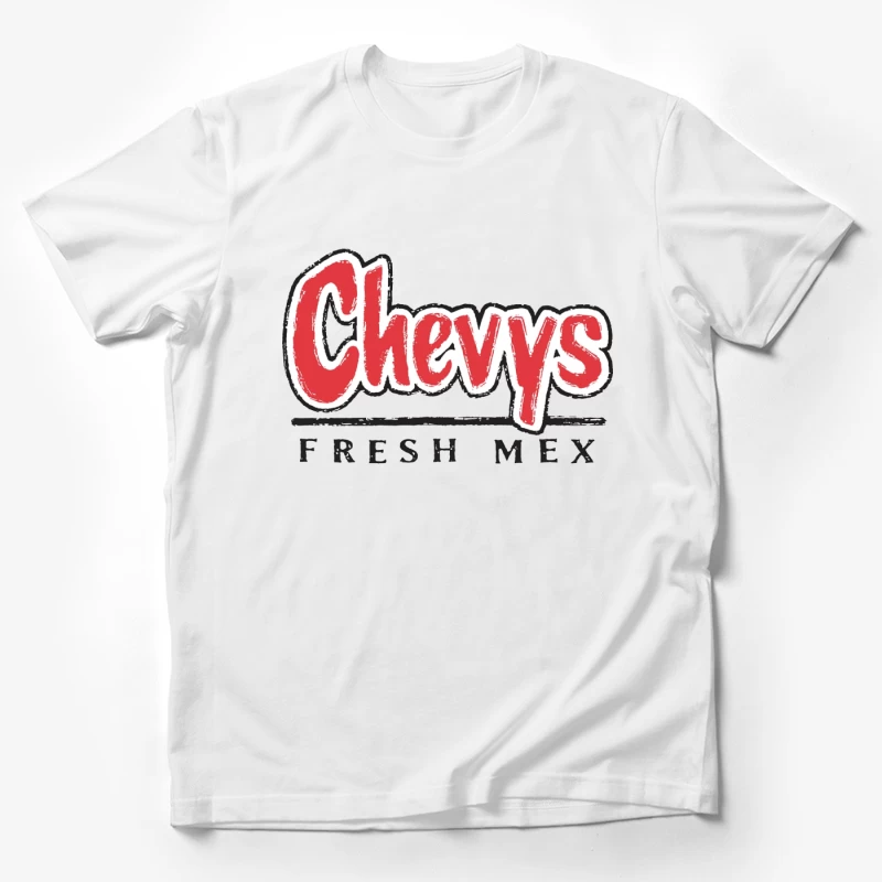 Chevys Fresh Mex Restaurant Logo Design Male T-Shirt