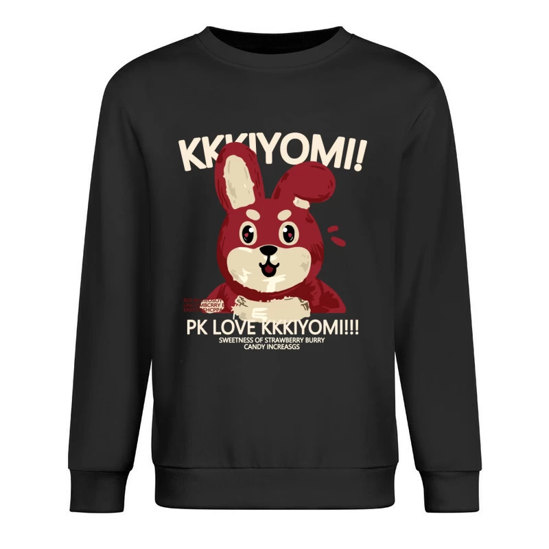 Niedlicher roter Hase mit Süßigkeiten Herren Pullover Sweatshirt
