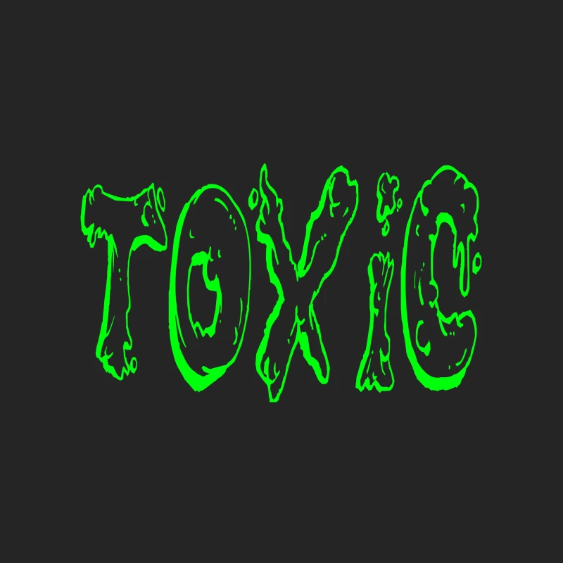 Glowing Toxic Text Design Male Pullover Sweatshirt