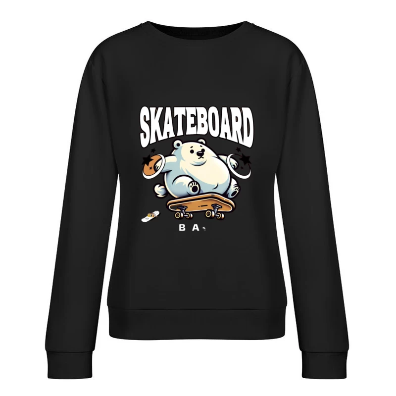 Niedlicher Eisbär auf einem Skateboard Damen Pullover Sweatshirt