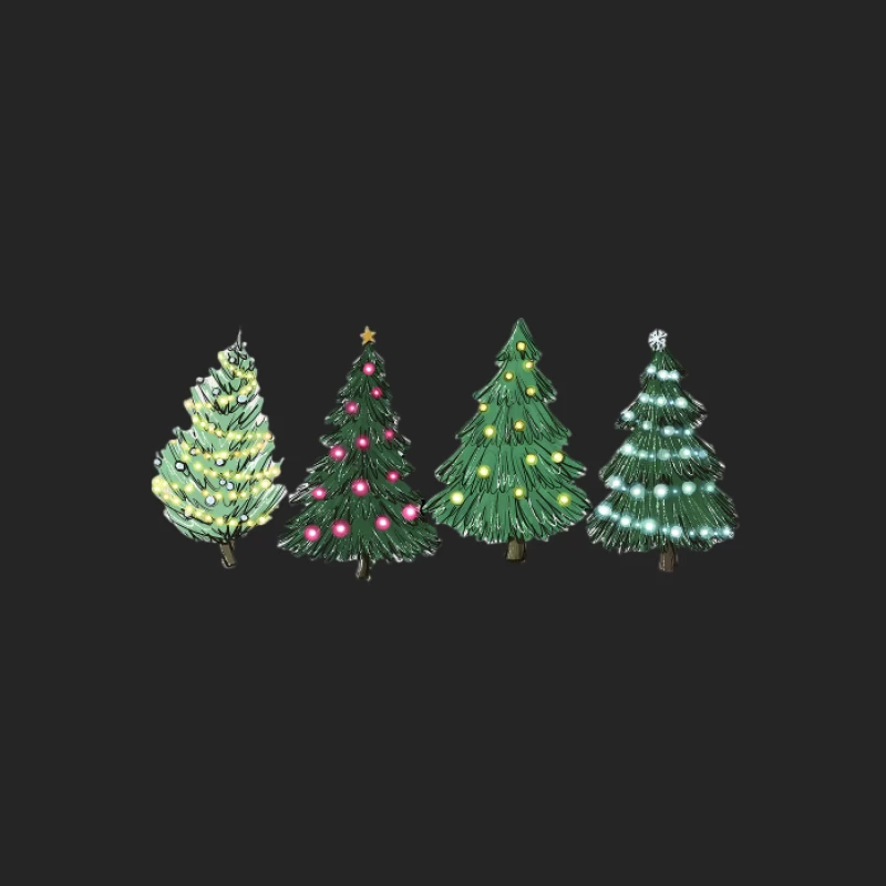 Arbres de Noël en céramique illuminés Homme Sweat-shirt à enfiler