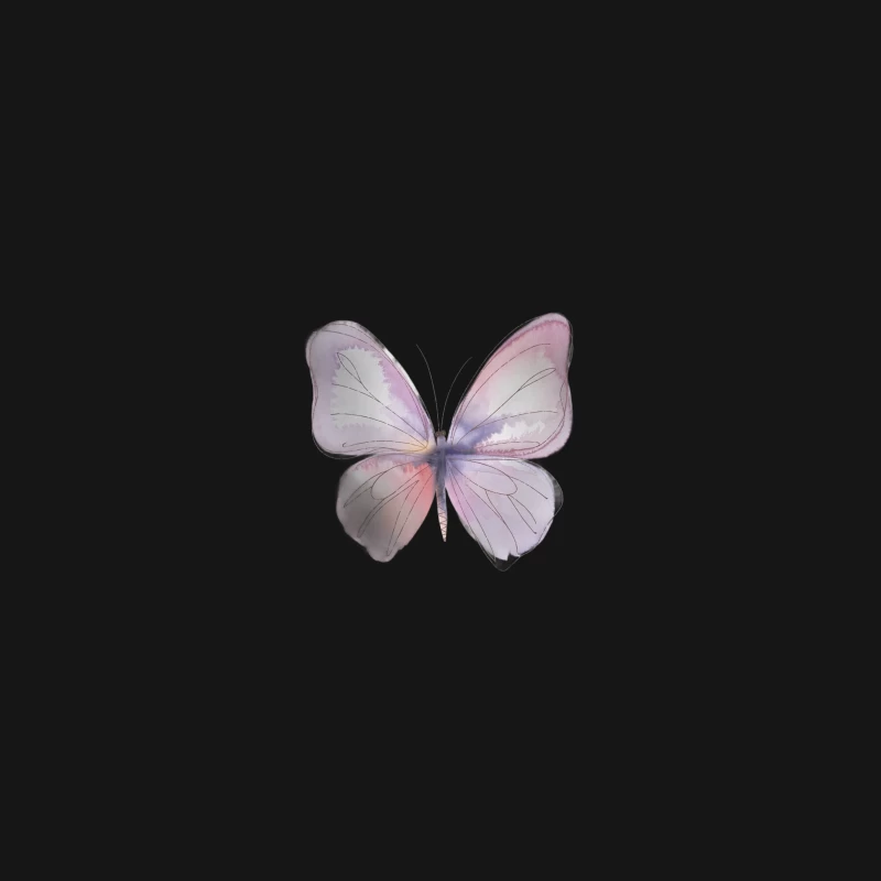 Delicate Watercolor Butterfly Illustration in Pastel Hues Desk Mat