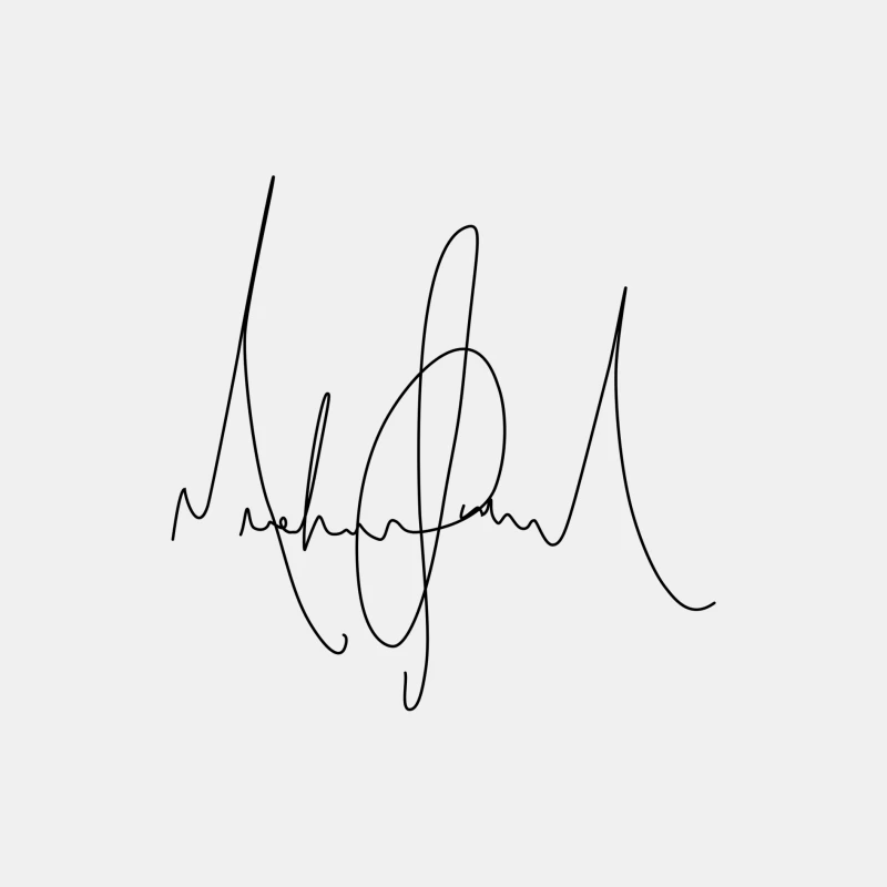 Artistic Handwritten Signature Scribble Male Tank Top