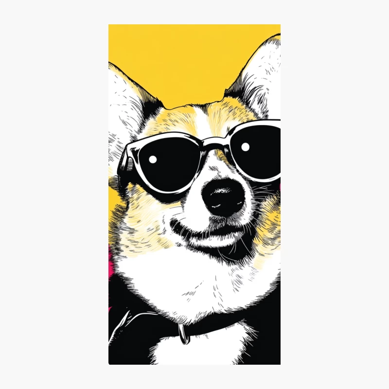 Cool Corgi with Sunglasses in Pop Art Style iPhone Case