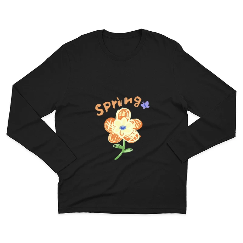 Frühling Blume Illustration Herren Langarm T-Shirt