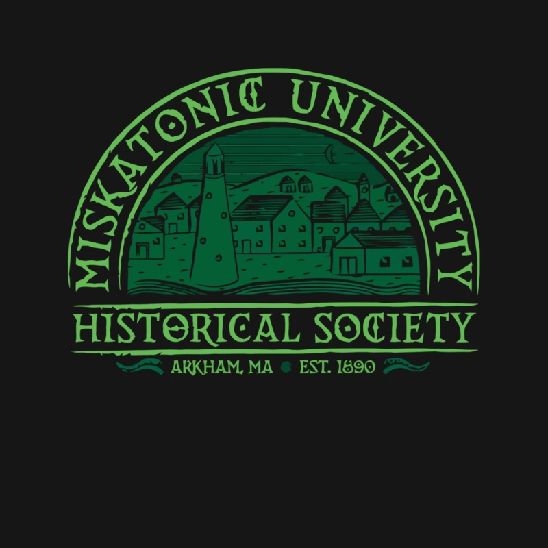 Miskatonic University Historical Society Logo: Arkham's Green Circular Emblem Mouse Pad
