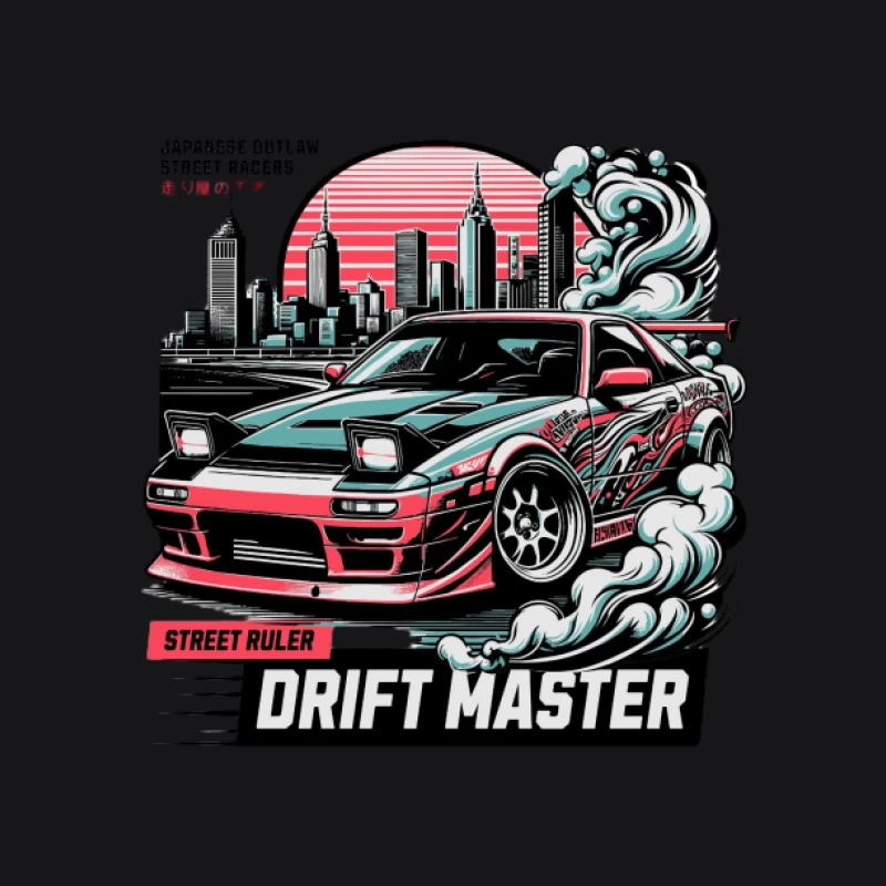 Voiture de Drift dans Paysage Urbain Homme Sweat à capuche