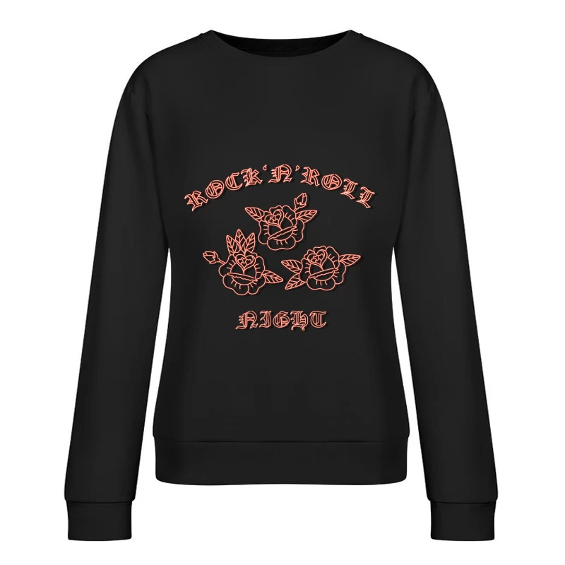 Nuit Rock'n'Roll avec Roses Femme Sweat-shirt à enfiler