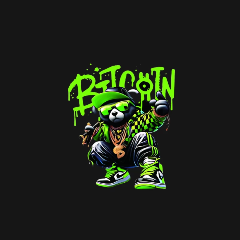 Ours Graffiti avec Thème Bitcoin Homme Manches Longues T-Shirt