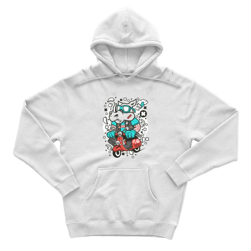 Rhinocéros Motard sur Scooter Homme Sweat à capuche