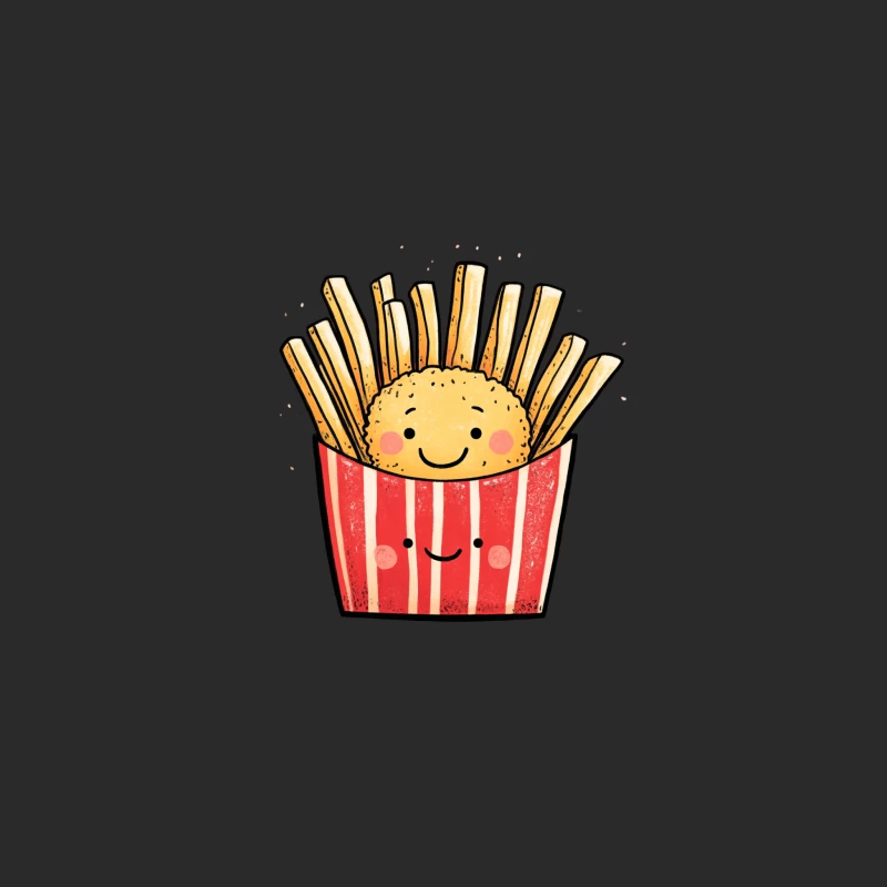Cute Cartoon French Fries with Smiling Face Baseball Cap