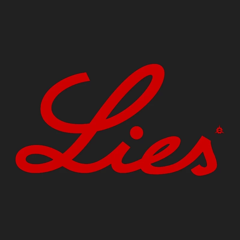 Red Cursive "Lies" Typography Logo Bucket Hat