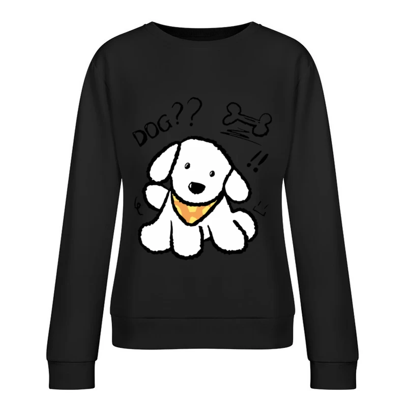 Süßer Cartoon-Hund mit gelbem Halstuch Damen Pullover Sweatshirt