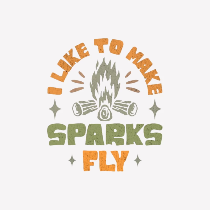 Lagerfeuer Grafik: Funken fliegen Herren T-Shirt