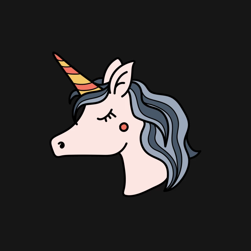 Illustration de Licorne avec Crinière Colorée Femme T-Shirt