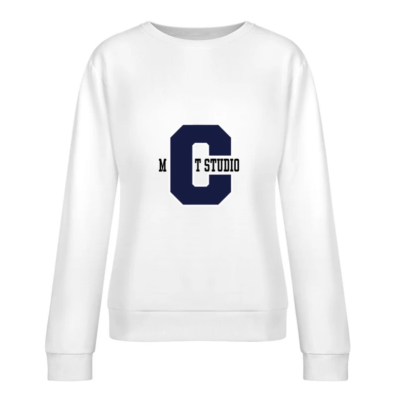 Logo Lettre C Bleu Femme Sweat-shirt à enfiler