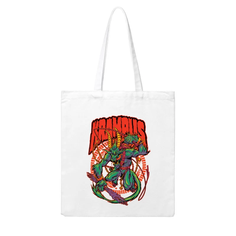 Krampus Holiday Mythology Illustration Cotton Tote Bag