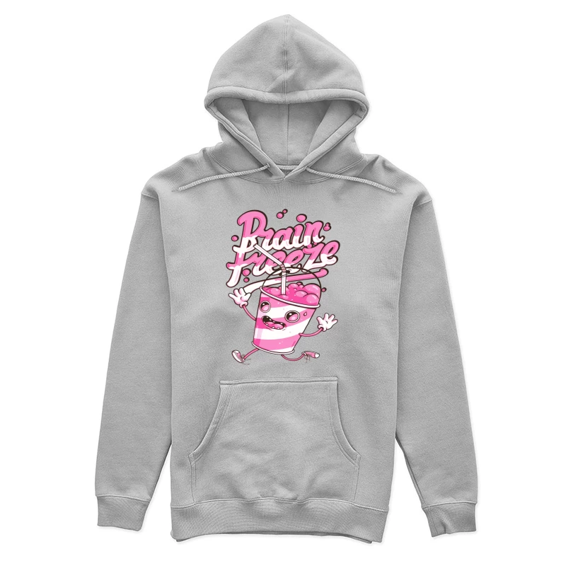 Fun Cute Cartoon Drink with Brain Freeze Female Pullover Hoodie