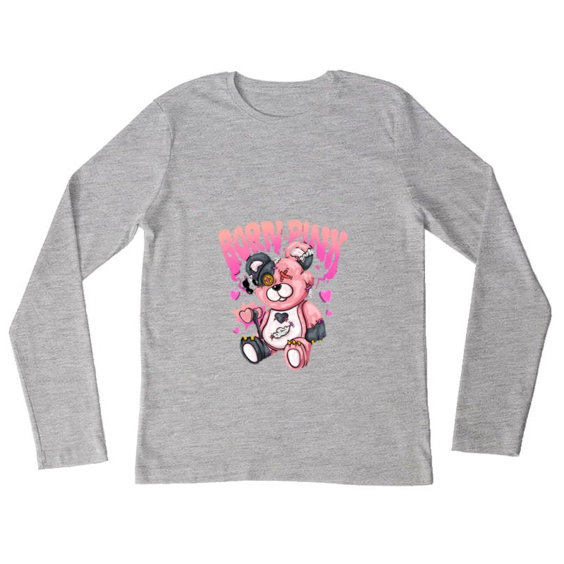Süßer kaputter Teddybär mit Herzen Damen Langarm T-Shirt