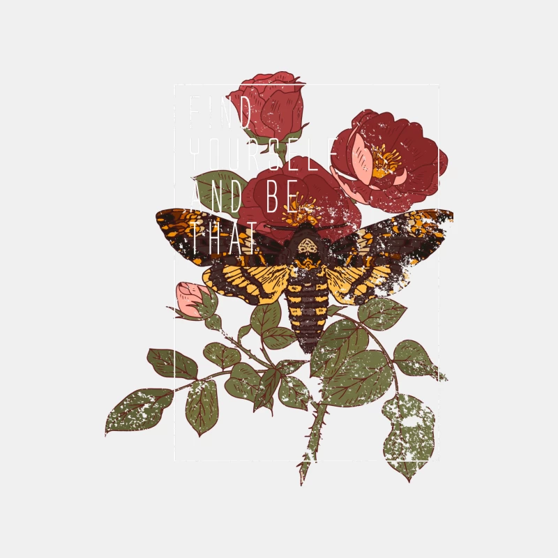 Papillon et Roses avec Citation Inspirante Homme Débardeur