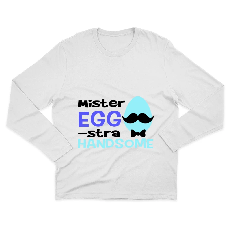 Œuf élégant avec moustache Homme Manches Longues T-Shirt