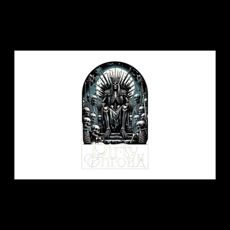 Gothic Skeleton King on Skull Throne Travel Mug