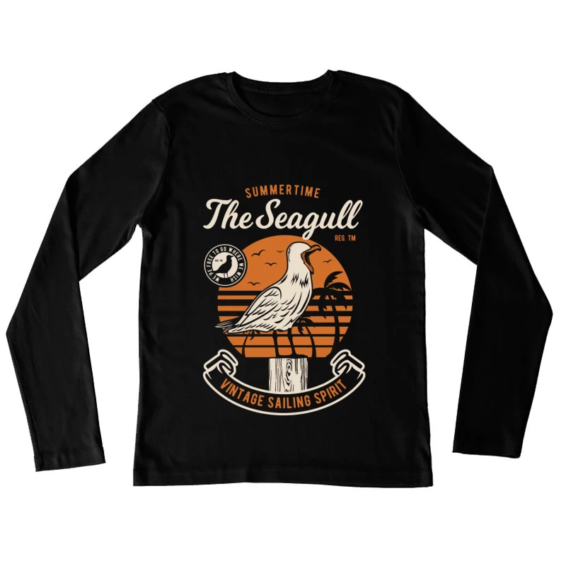 Esprit de voile vintage de la mouette estivale Femme Manches Longues T-Shirt