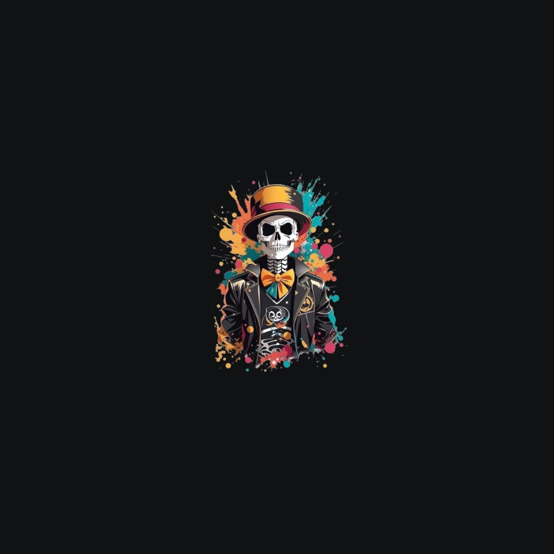 Colorful Skeleton in a Top Hat Coffee Mug