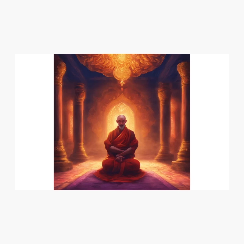 Enlightened Monk Meditating in Ancient Temple Travel Mug