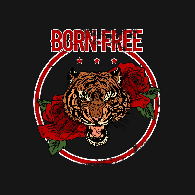 Tigre audacieux avec roses Femme T-Shirt