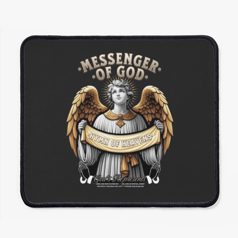 Divine Angel: Messenger of God with Hymn of Heavens Banner - Classical Religious Artwork Mouse Pad