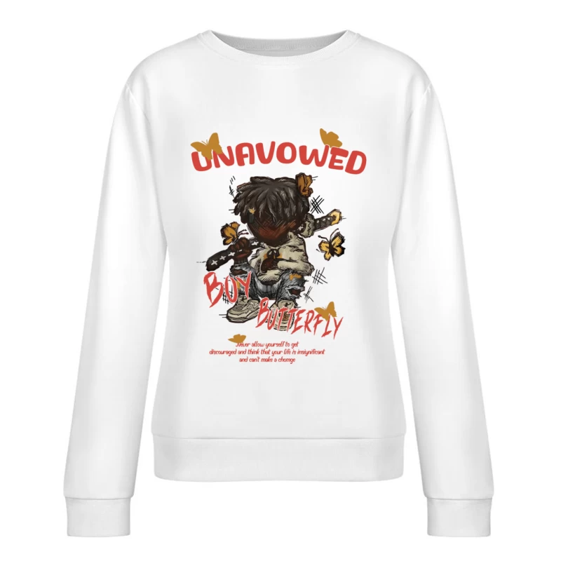 Einsamer Schmetterlingsjunge Damen Pullover Sweatshirt