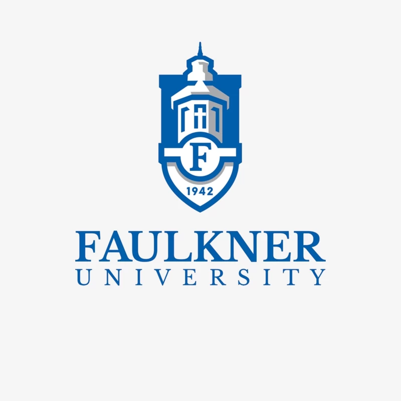 Faulkner University Logo - Educational Shield with Church Spire Design from 1942 Male Long Sleeve T-Shirt