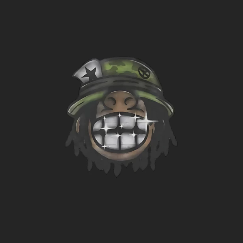 Visage souriant avec chapeau camouflage Homme Sweat-shirt à enfiler