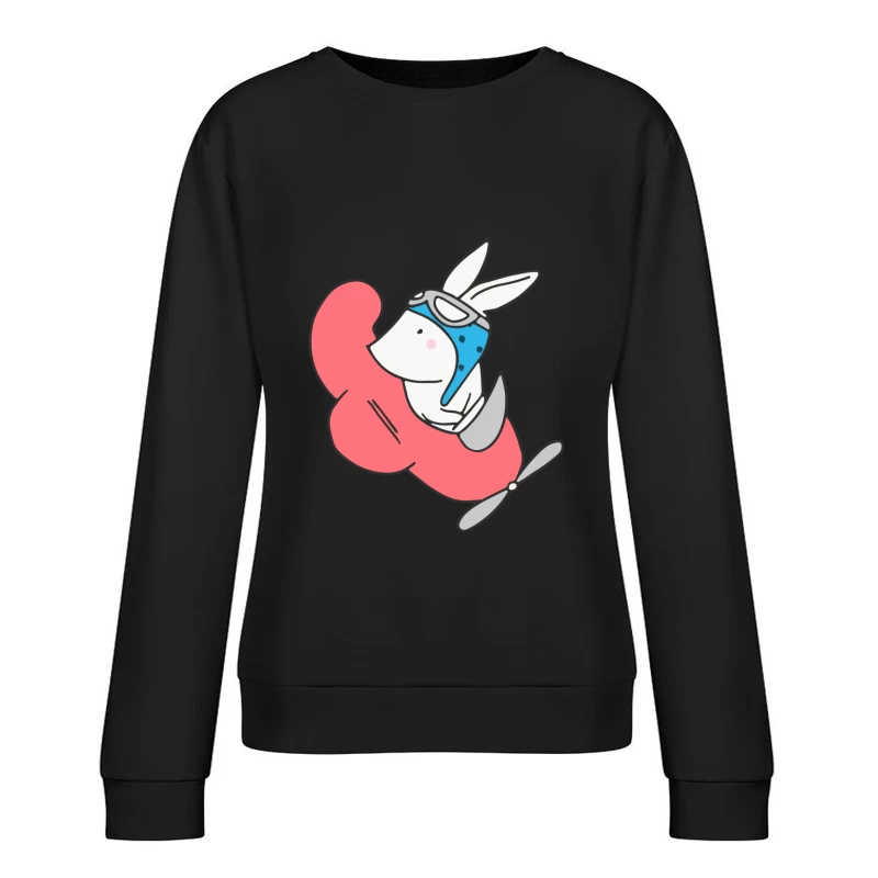 Lapin volant en avion jouet Femme Sweat-shirt à enfiler