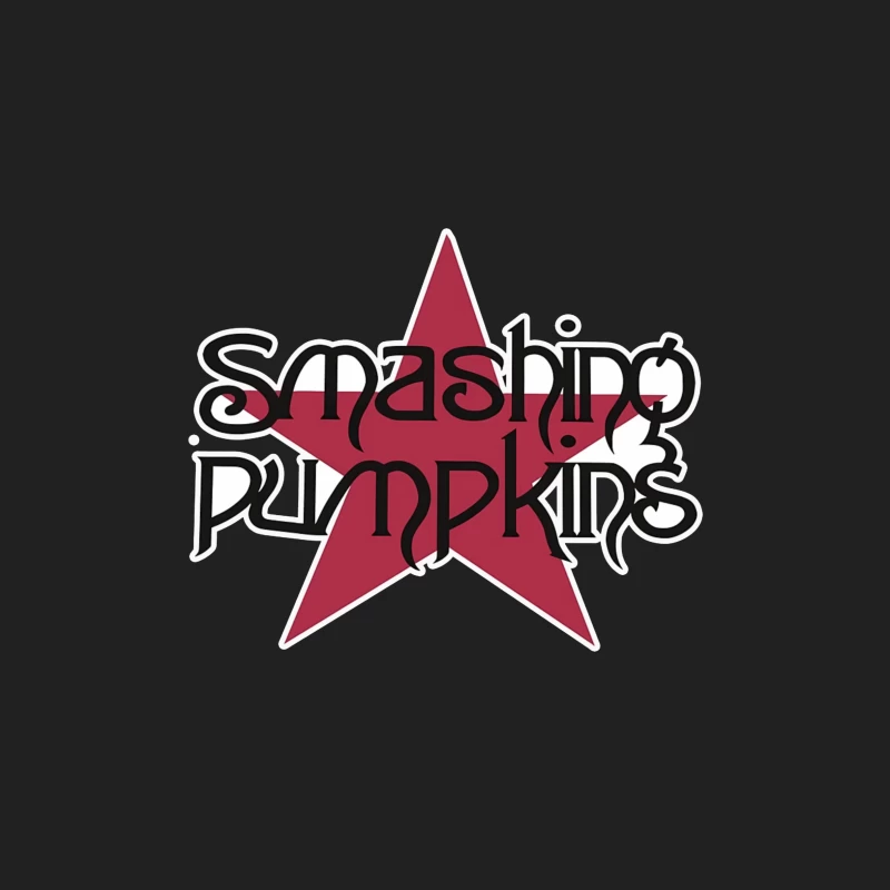 Smashing Pumpkins Alternative Rock Band Logo with Red Star Bucket Hat