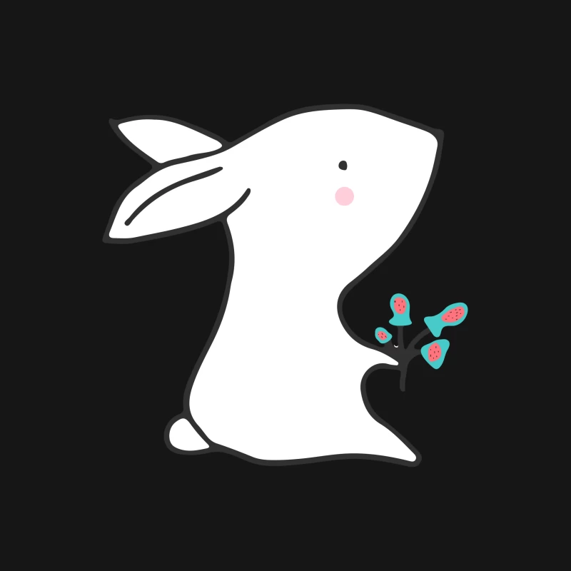 Lapin mignon avec fleurs Femme T-Shirt