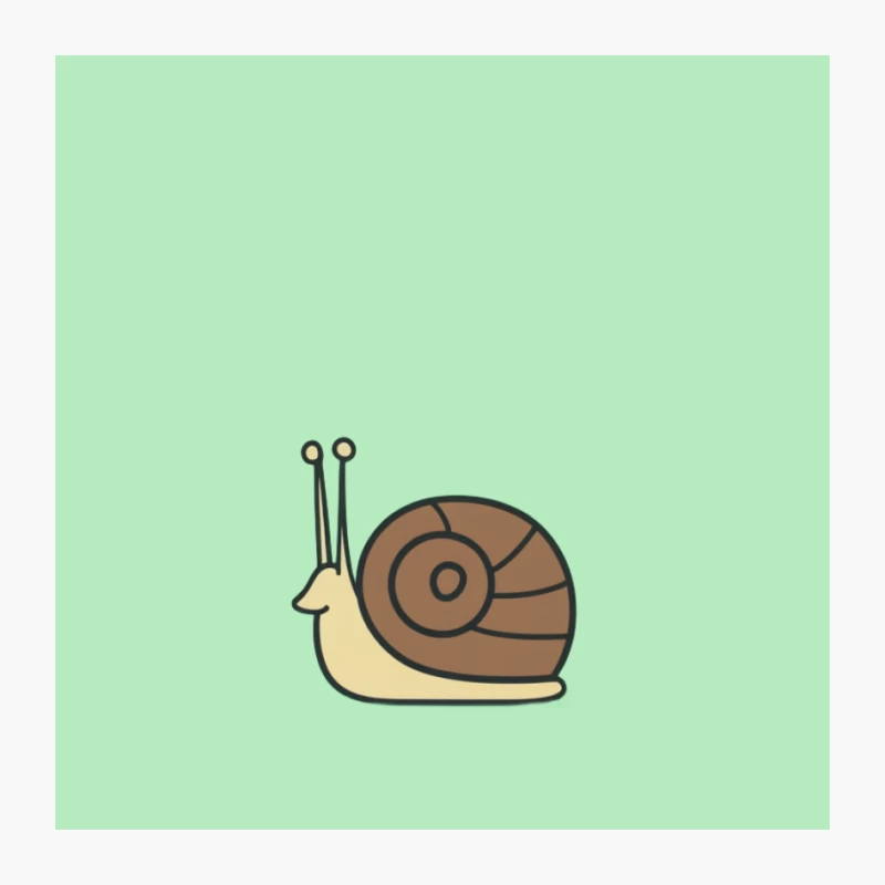Cute Minimalist Cartoon Snail Illustration Pin
