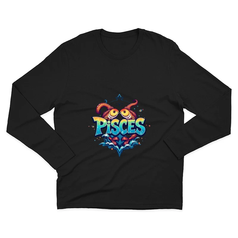 Pisces Zodiac Sign Illustration Male Long Sleeve T-Shirt