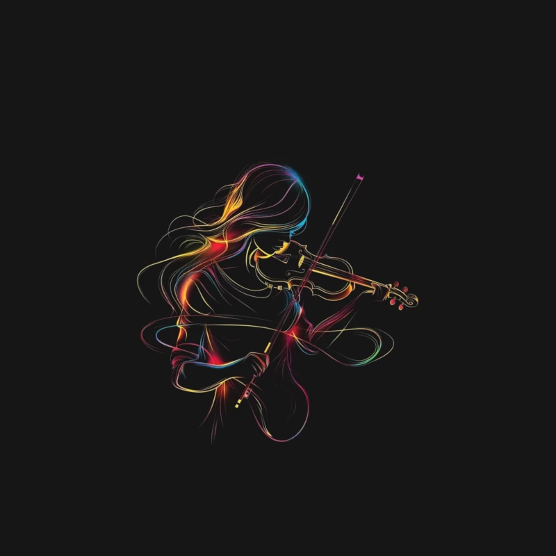 Colorful Violinist Illustration Male Long Sleeve T-Shirt