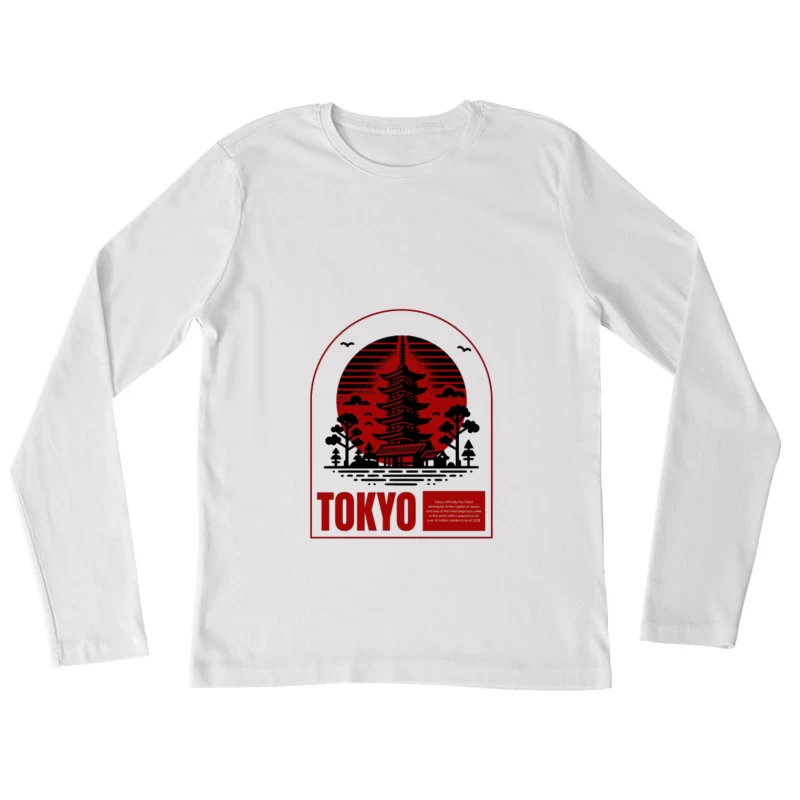 Tokyo-Pagode vor Sonnenuntergang Damen Langarm T-Shirt