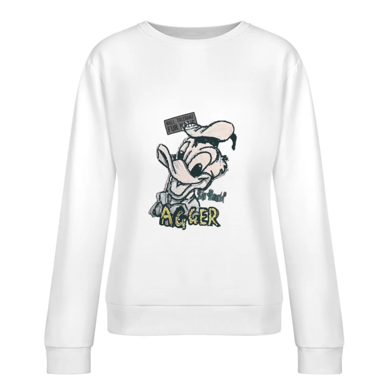 Canard caricature avec texte et déclaration Femme Sweat-shirt à enfiler
