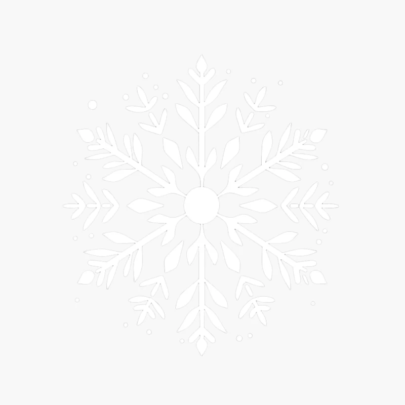 Symmetrical White Snowflake Pattern Cotton Tote Bag