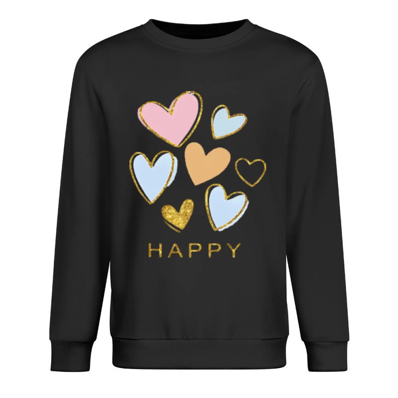 Glücklicher Herzregen Herren Pullover Sweatshirt