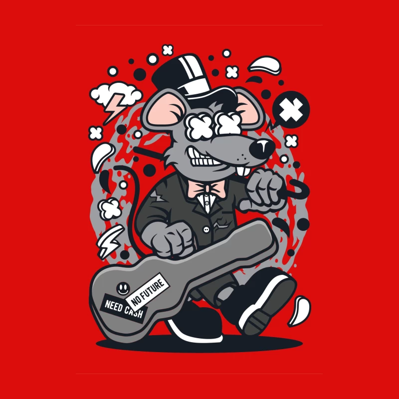 Rat en smoking avec guitare Homme Débardeur