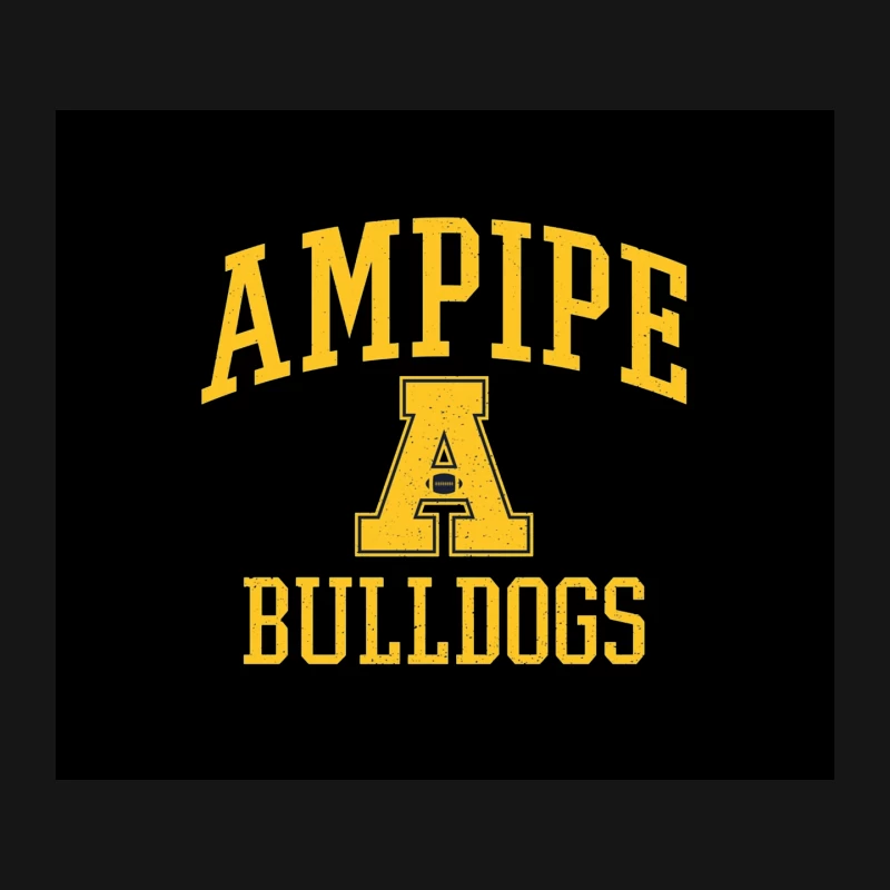Ampipe Bulldogs: Yellow Football Team Logo Mouse Pad