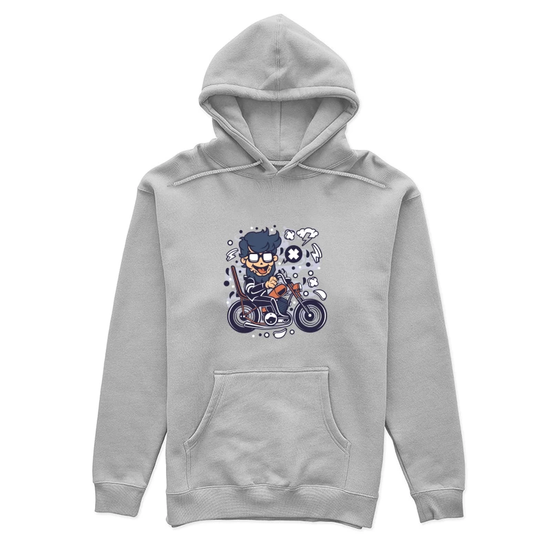 Motard cartoon amusant sur une moto Femme Sweat à capuche